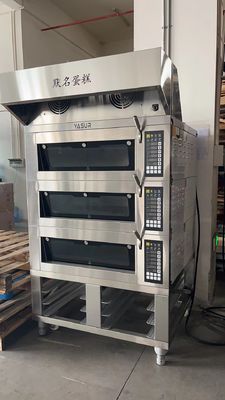 16.5kw 18x26 3 Oven 9 van het Dek Elektrische Baksel Tray Commercial Deck Oven With-Stoom