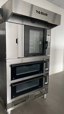 Van het Gasoven five de V.S. van de Yasur Hete Lucht Conventionele Dienbladen 18 Deense het Croissantbrood van &quot; X26“ en Gebakjeoven 9.5Kw, met Stoom