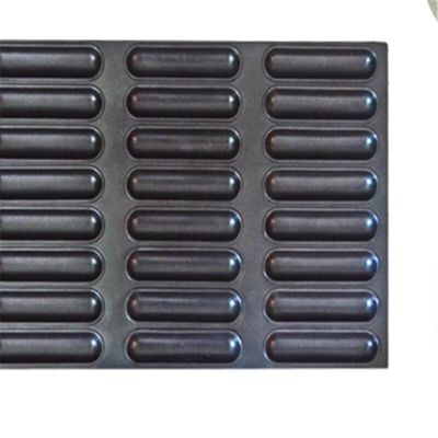 1.5mm Nonstick Baksel Tray Black Aluminum Bun Pan van het Hotdogbroodje