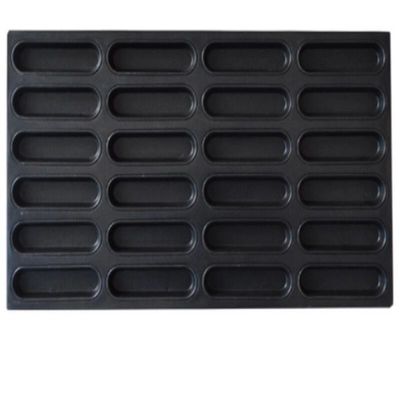 1.5mm Nonstick Baksel Tray Black Aluminum Bun Pan van het Hotdogbroodje